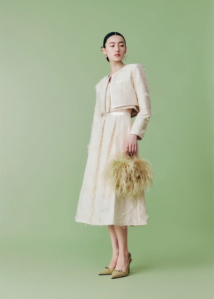 cocktail three - dimensional jacquard short jacket & vest &skirt - Vera Lumina