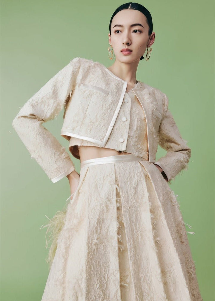 cocktail three - dimensional jacquard short jacket & vest &skirt - Vera Lumina