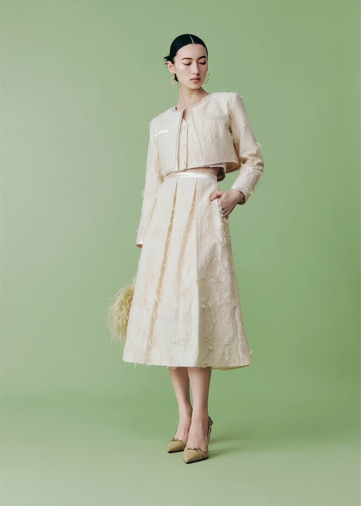 cocktail three - dimensional jacquard short jacket & vest &skirt - Vera Lumina
