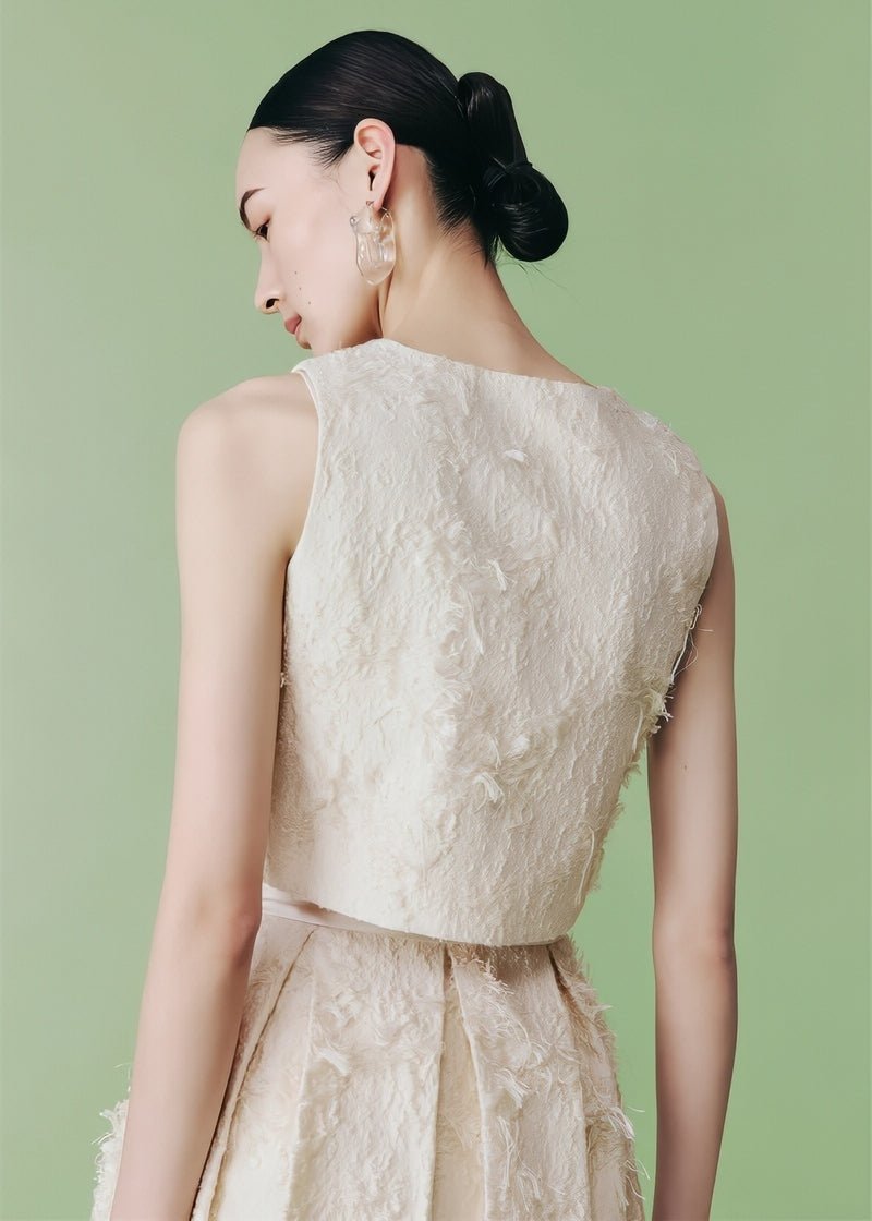 cocktail three - dimensional jacquard short jacket & vest &skirt - Vera Lumina