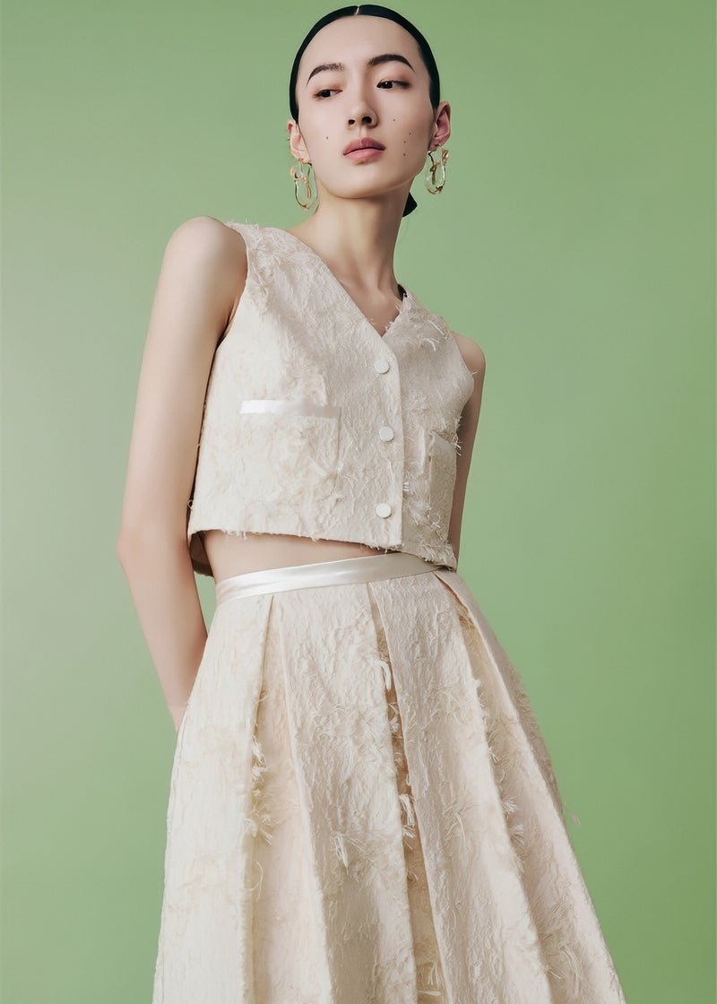 cocktail three - dimensional jacquard short jacket & vest &skirt - Vera Lumina