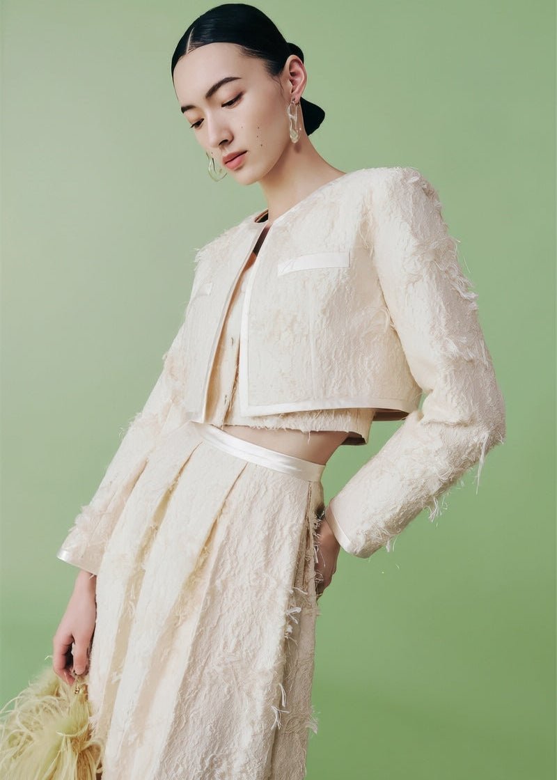 cocktail three - dimensional jacquard short jacket & vest &skirt - Vera Lumina