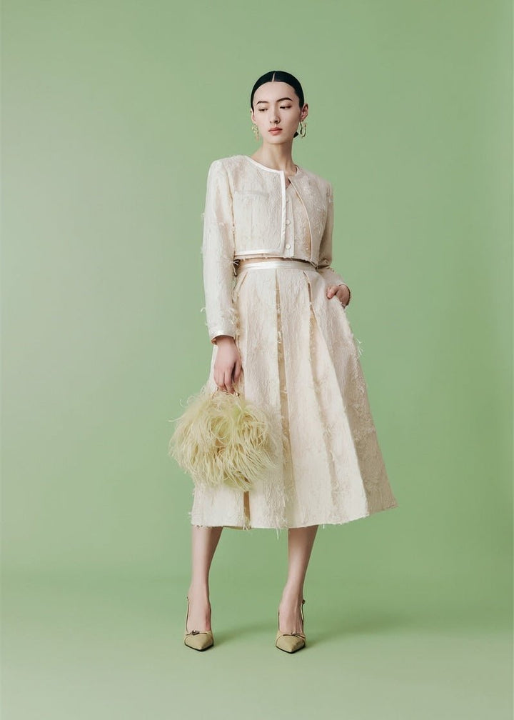 cocktail three - dimensional jacquard short jacket & vest &skirt - Vera Lumina