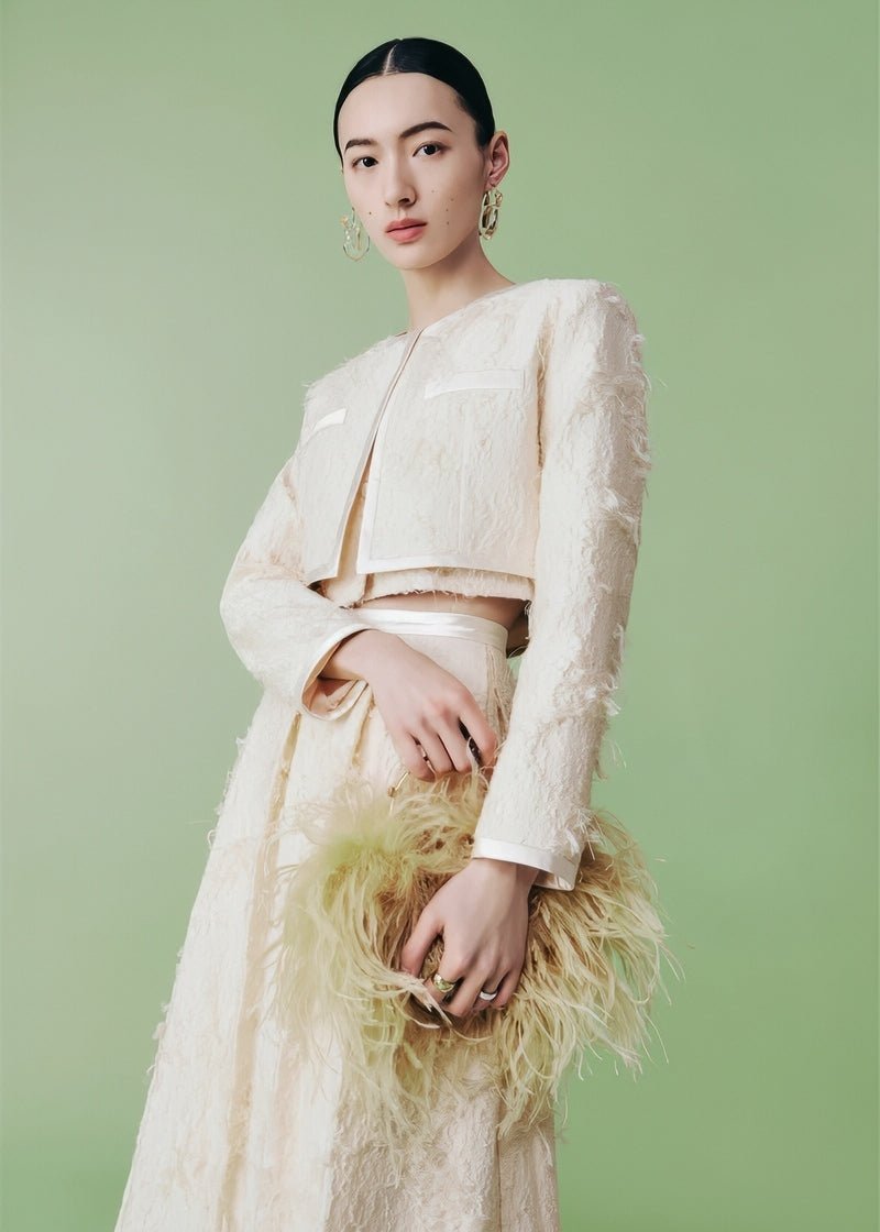 cocktail three - dimensional jacquard short jacket & vest &skirt - Vera Lumina