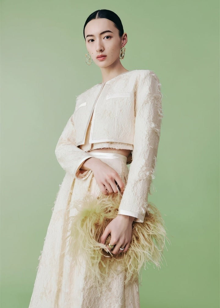 cocktail three - dimensional jacquard short jacket & vest &skirt - Vera Lumina