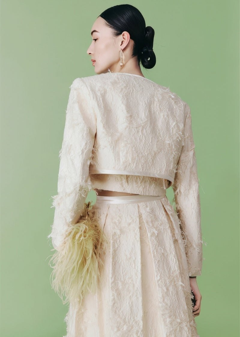 cocktail three - dimensional jacquard short jacket & vest &skirt - Vera Lumina