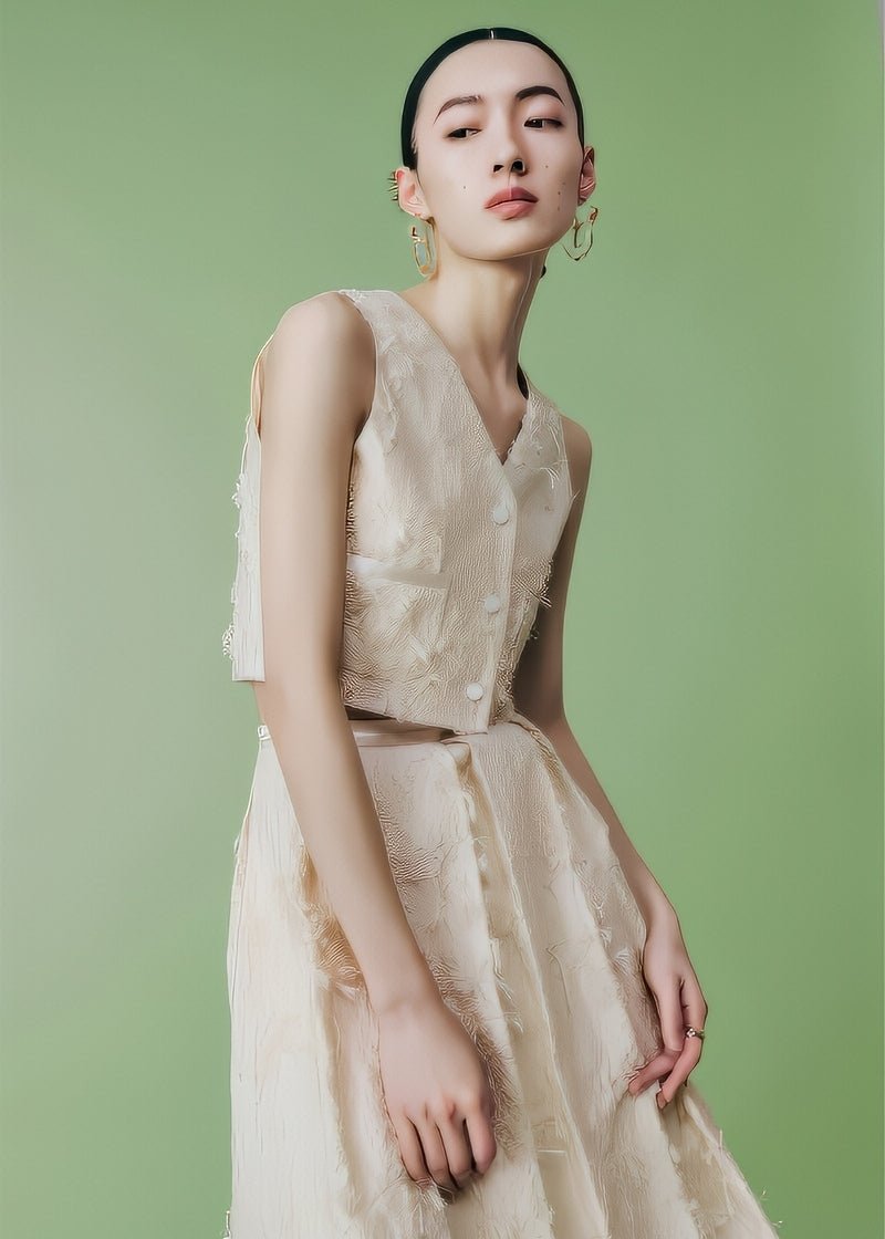 cocktail three - dimensional jacquard short jacket & vest &skirt - Vera Lumina
