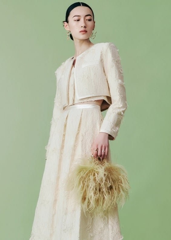 cocktail three - dimensional jacquard short jacket & vest &skirt - Vera Lumina