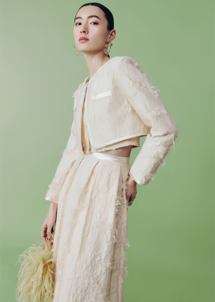 cocktail three - dimensional jacquard short jacket & vest &skirt - Vera Lumina