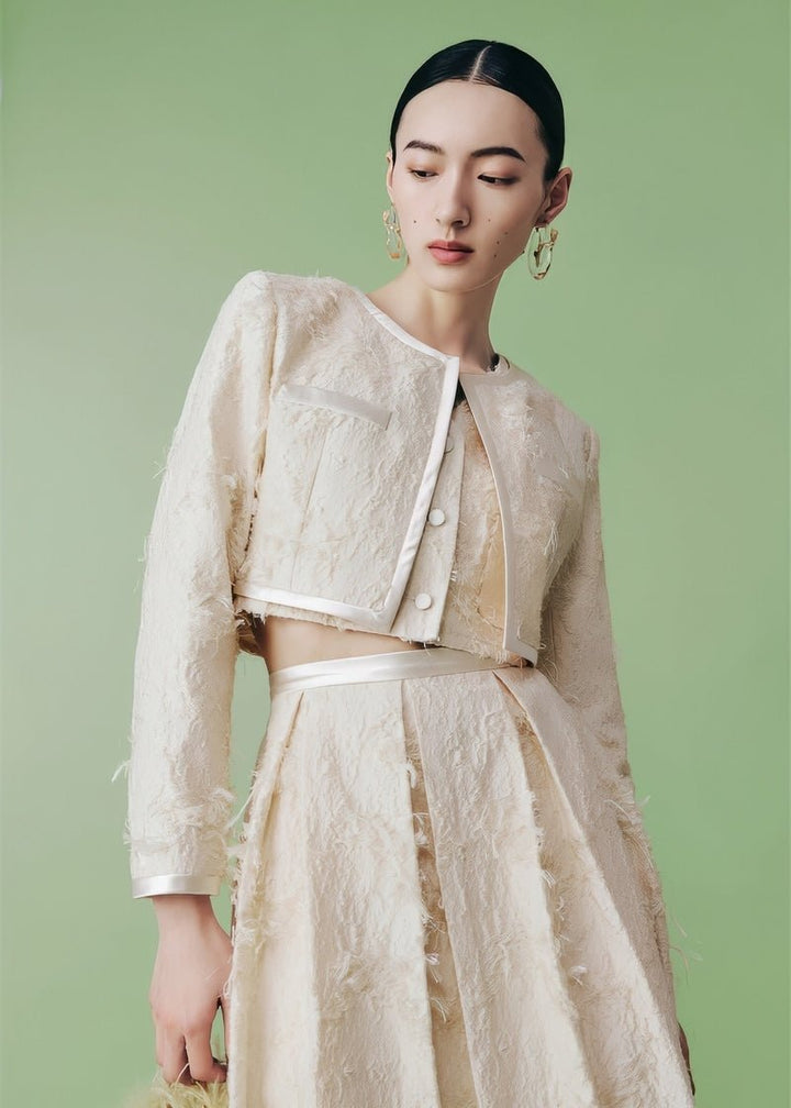 cocktail three - dimensional jacquard short jacket & vest &skirt - Vera Lumina