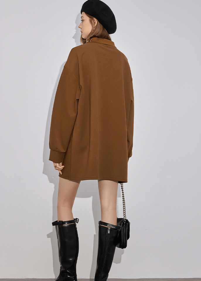 COIN MEDALLION COLLAR SHIFT DRESS - Vera Lumina