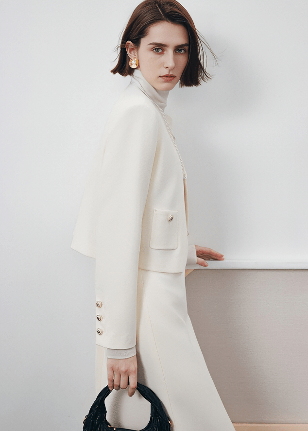COLLARLESS OVERSIZED UTILITY BLAZER - Vera Lumina
