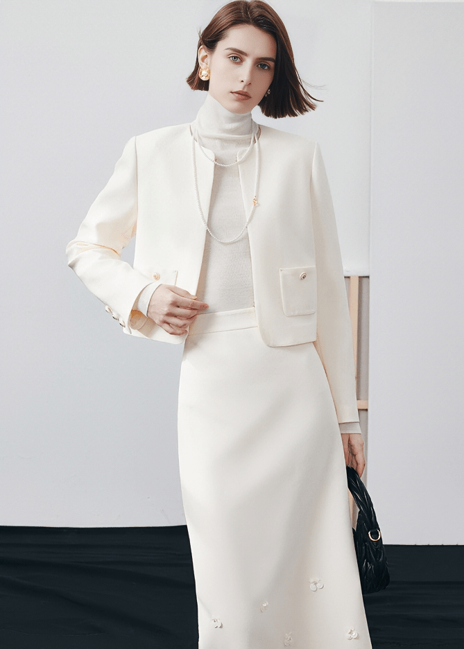 COLLARLESS OVERSIZED UTILITY BLAZER - Vera Lumina