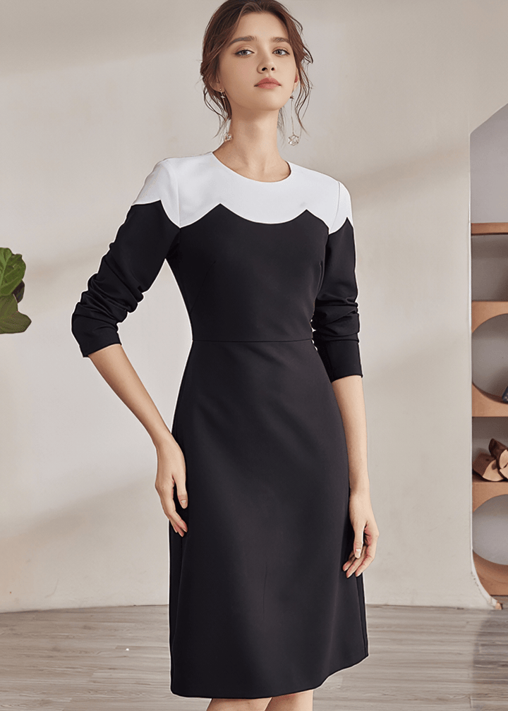 COLLEGIATE PETER PAN COLLAR DRESS - Vera Lumina