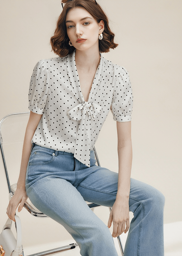 CONSTELLATION BOW BLOUSE - Vera Lumina