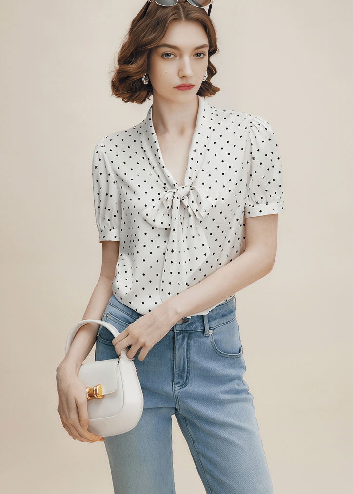 CONSTELLATION BOW BLOUSE - Vera Lumina
