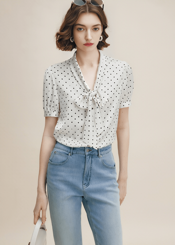 CONSTELLATION BOW BLOUSE - Vera Lumina
