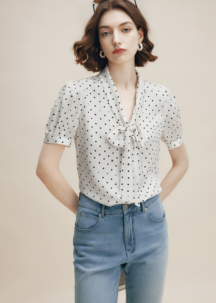 CONSTELLATION BOW BLOUSE - Vera Lumina