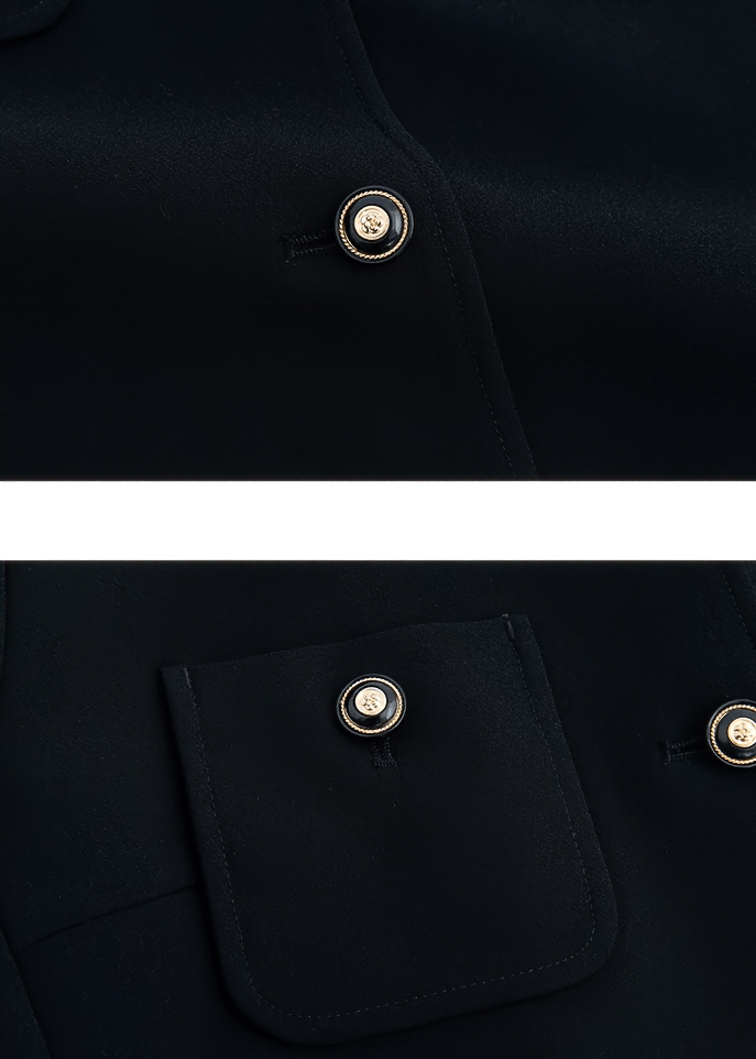 CONTRAST COLLAR MILITARY DRESS - Vera Lumina