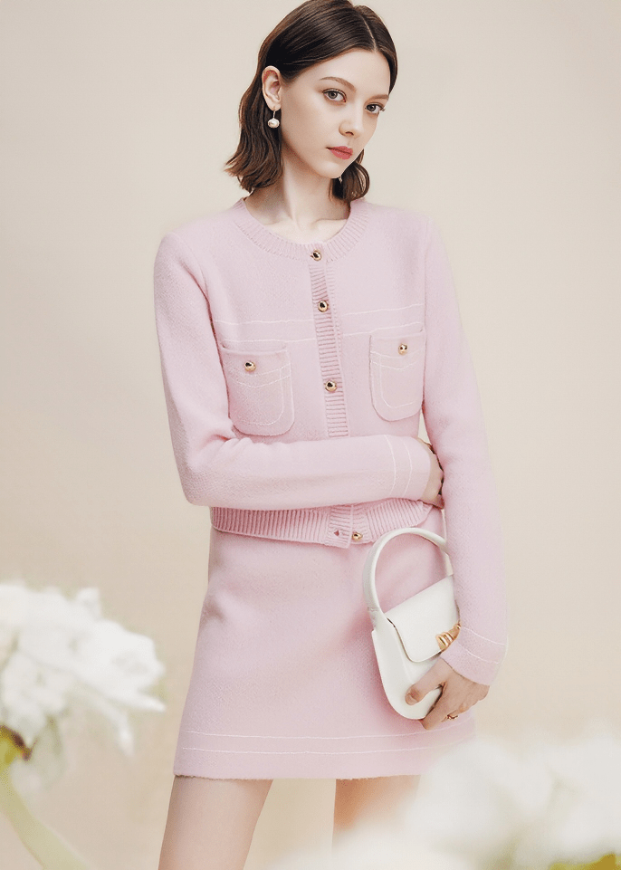 CONTRAST PIPING BUTTON CARDIGAN - Vera Lumina