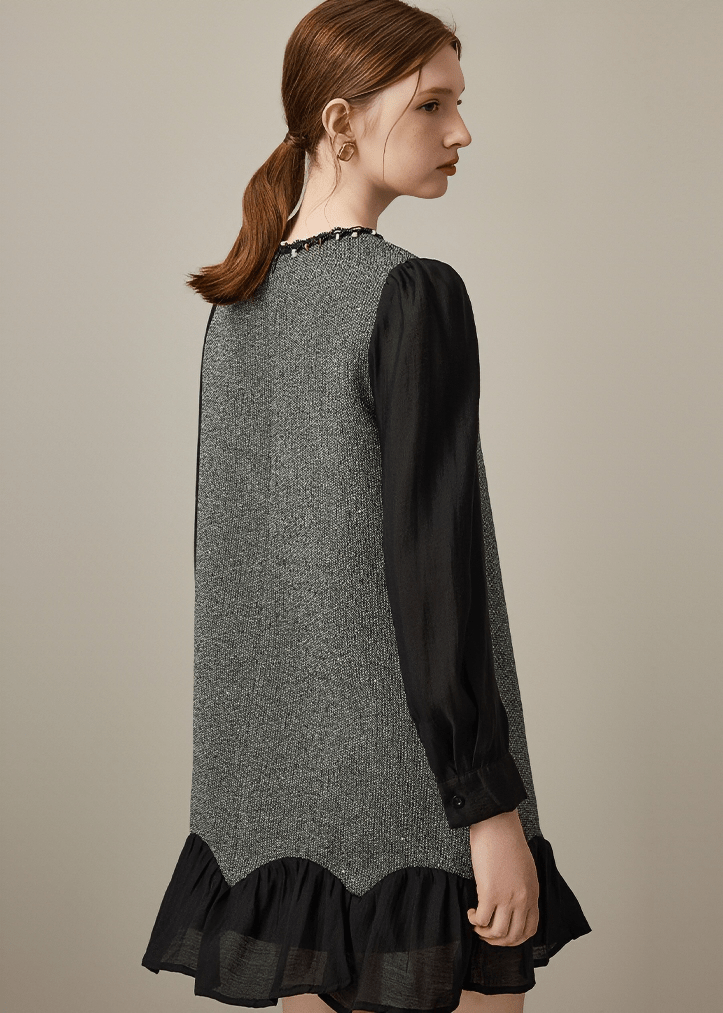 CONTRAST SLEEVE KNIT DRESS - Vera Lumina