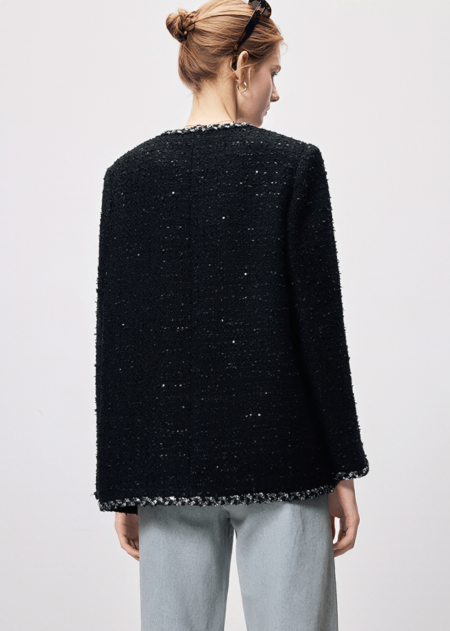 CONTRAST TRIM BOUCLE BLAZER - Vera Lumina