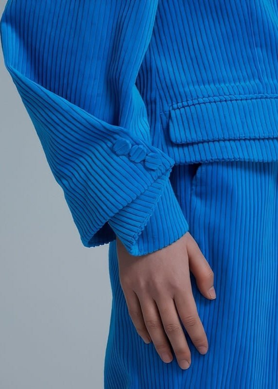 corduroy blue blazer jacket - Vera Lumina