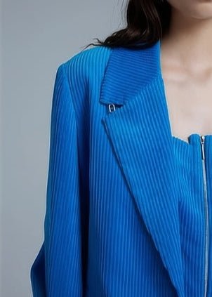 corduroy blue blazer jacket - Vera Lumina