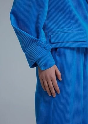 corduroy blue blazer jacket - Vera Lumina