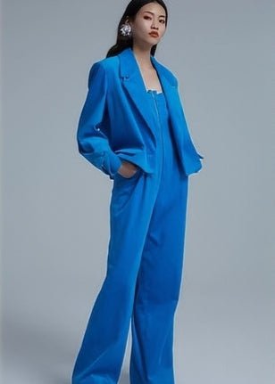 corduroy blue blazer jacket - Vera Lumina