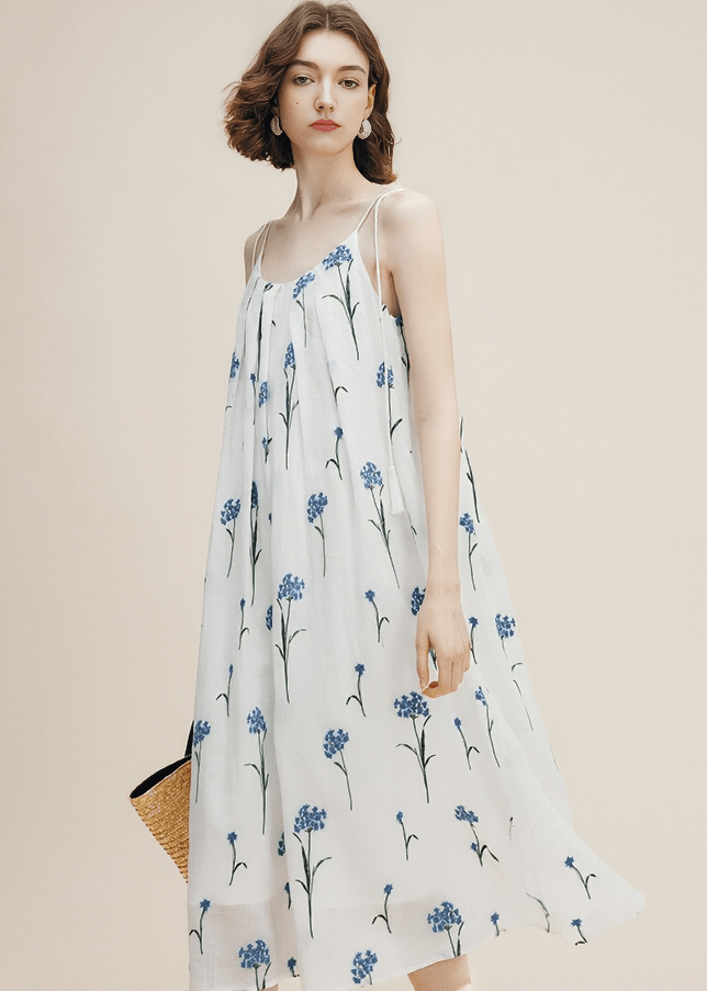 CORNFLOWER BOTANICAL SLIP DRESS - Vera Lumina