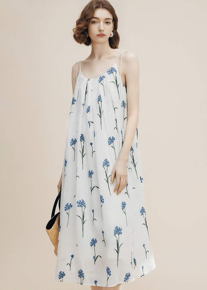 CORNFLOWER BOTANICAL SLIP DRESS - Vera Lumina