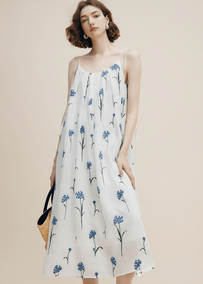 CORNFLOWER BOTANICAL SLIP DRESS - Vera Lumina