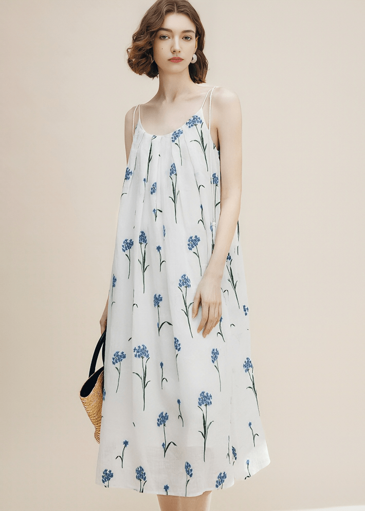CORNFLOWER BOTANICAL SLIP DRESS - Vera Lumina