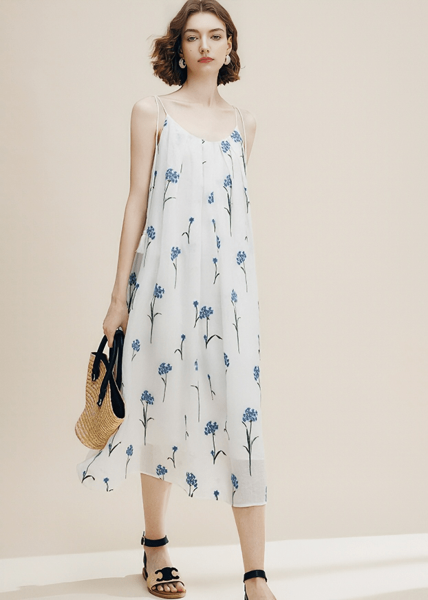 CORNFLOWER BOTANICAL SLIP DRESS - Vera Lumina