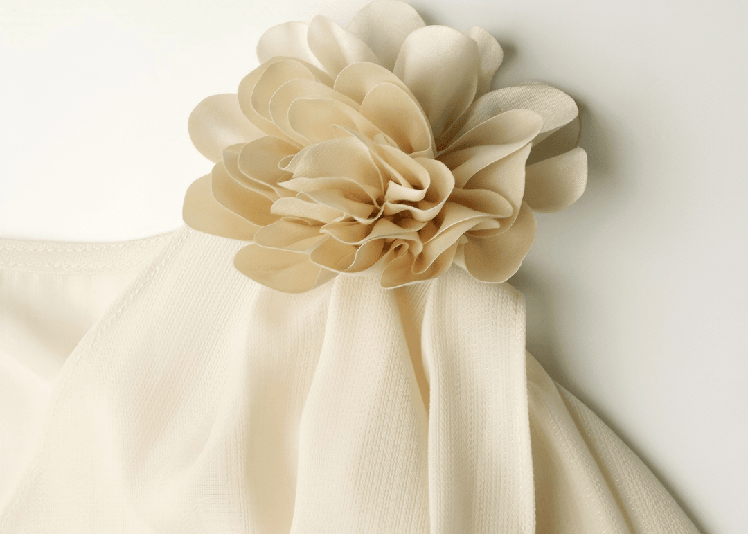 CORSAGE DETAIL COWL NECK BLOUSE - Vera Lumina