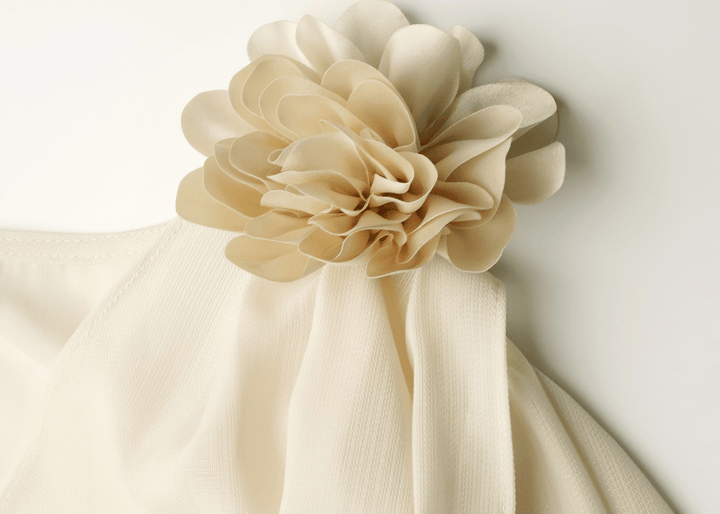 CORSAGE DETAIL COWL NECK BLOUSE - Vera Lumina