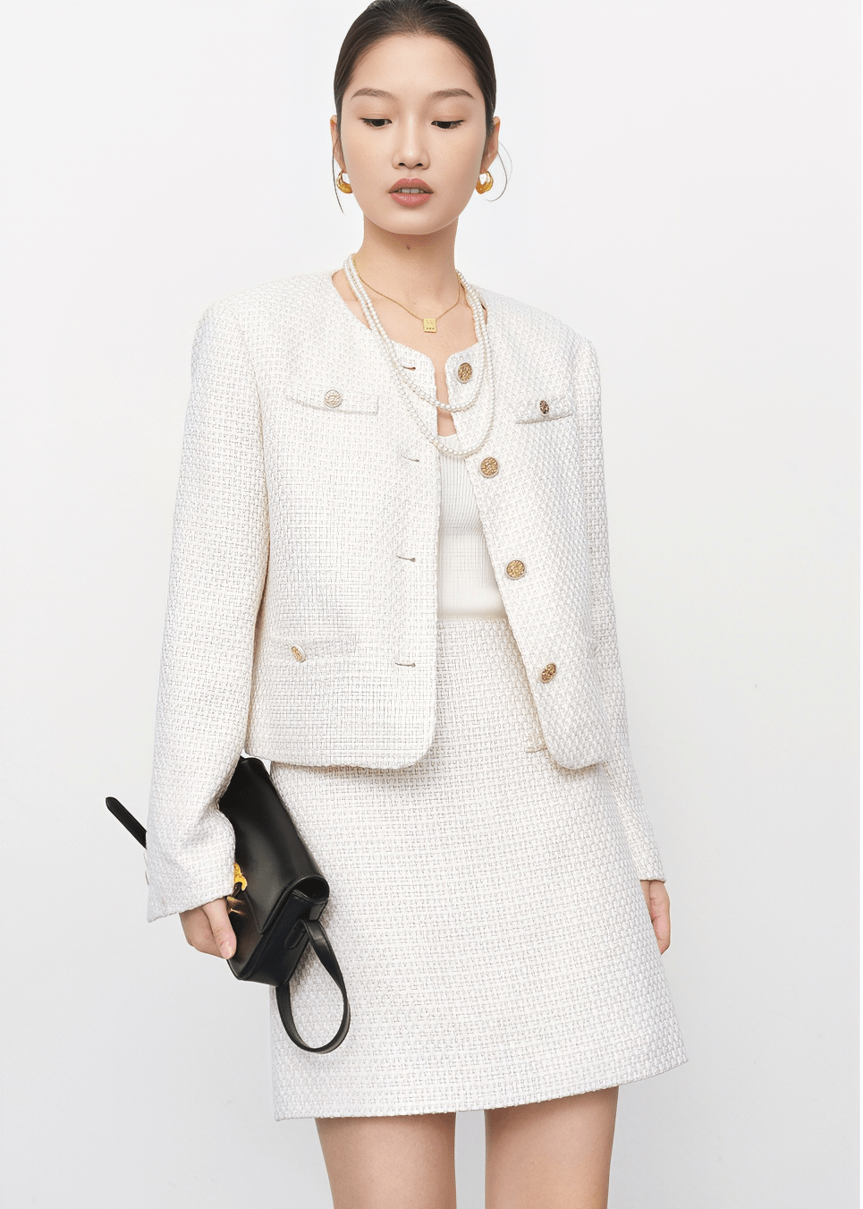 COUTURE TWEED CROPPED JACKET - Vera Lumina