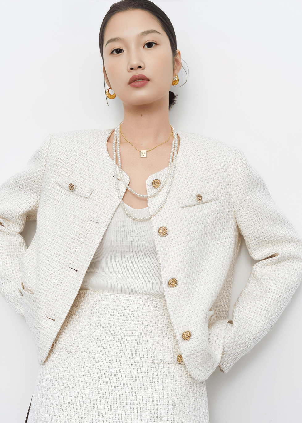 COUTURE TWEED CROPPED JACKET - Vera Lumina