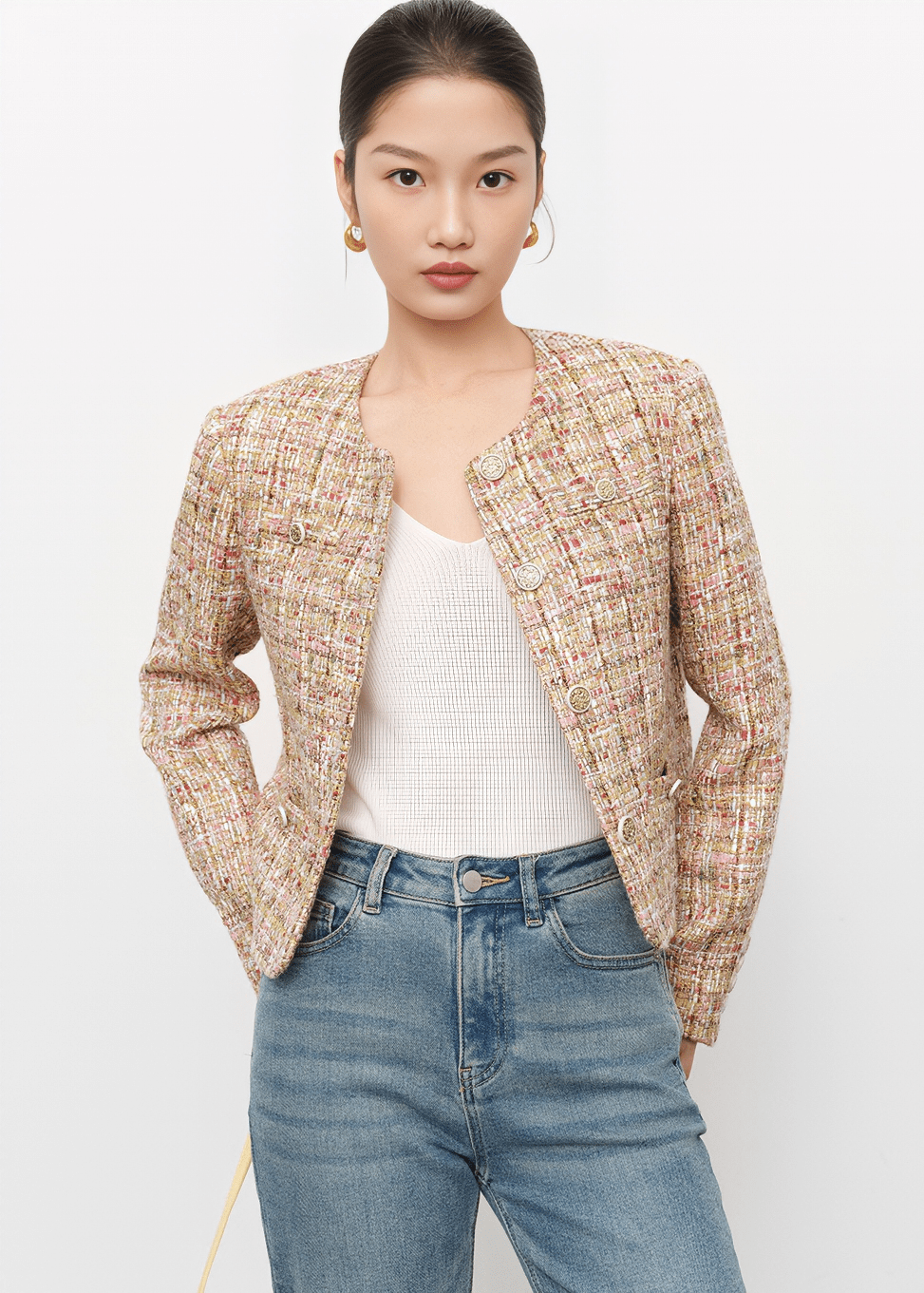 COUTURE TWEED CROPPED JACKET - Vera Lumina