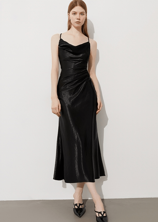 COWL NECK SLIP MAXI DRESS - Vera Lumina