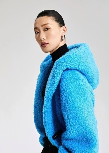 croped faux fuzz coat - Vera Lumina