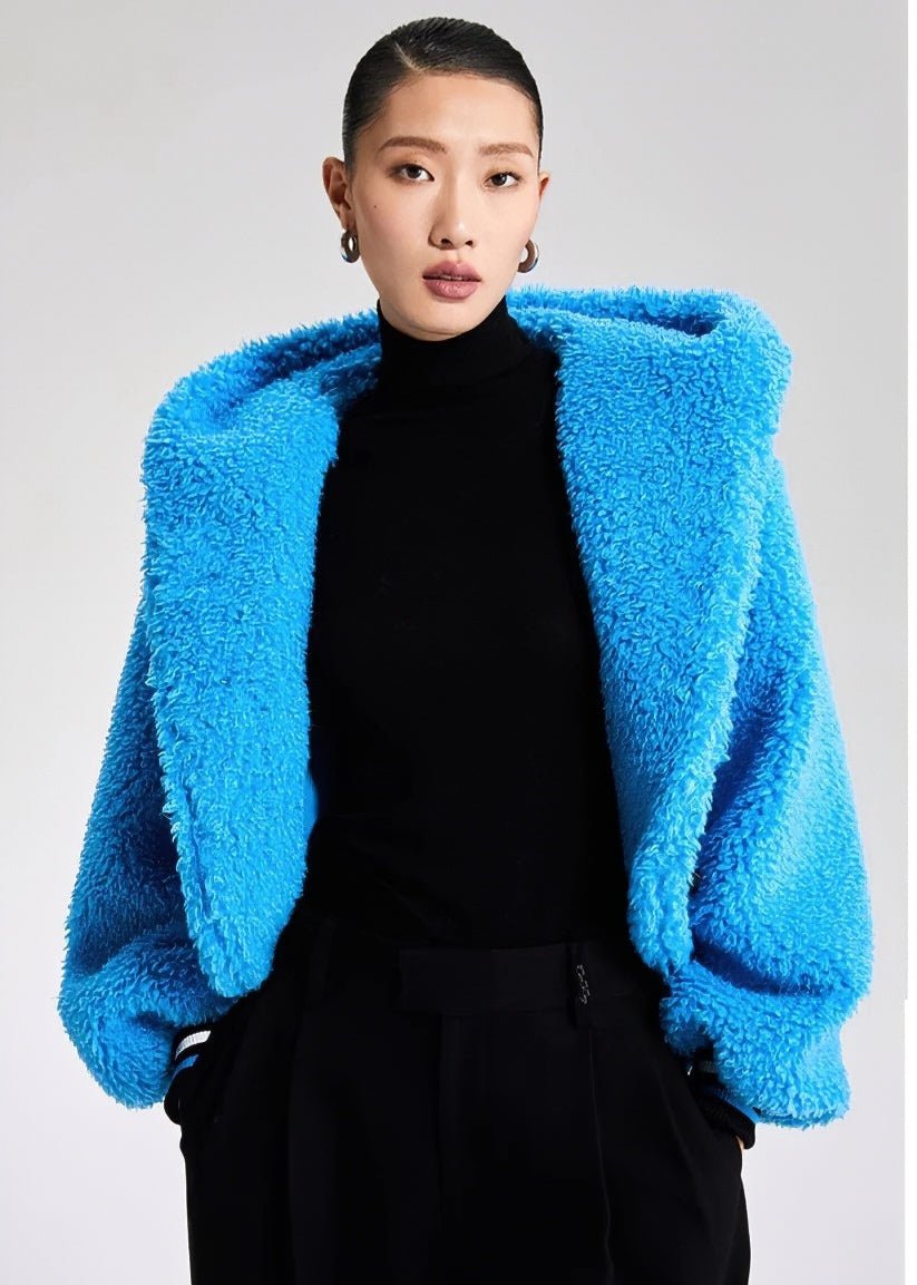 croped faux fuzz coat - Vera Lumina