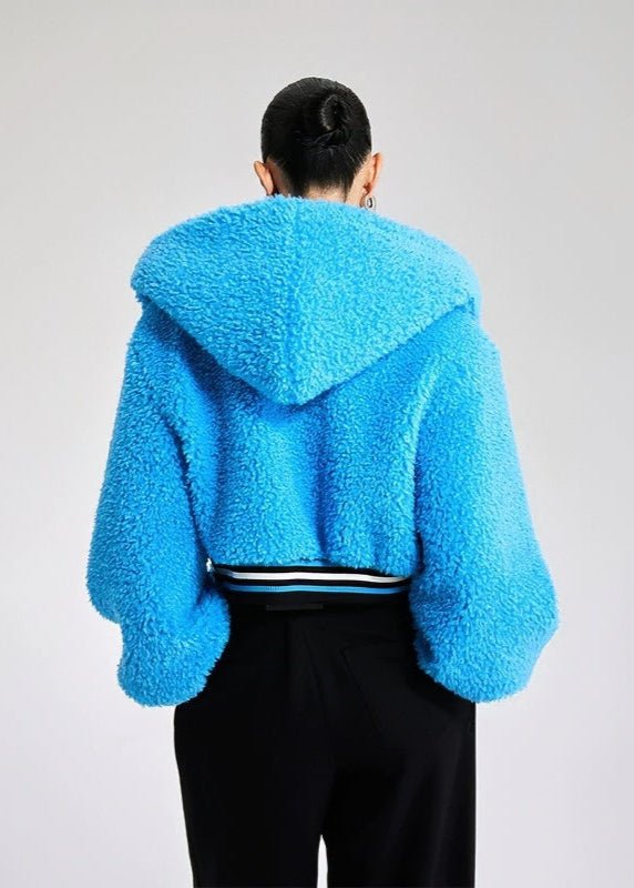 croped faux fuzz coat - Vera Lumina