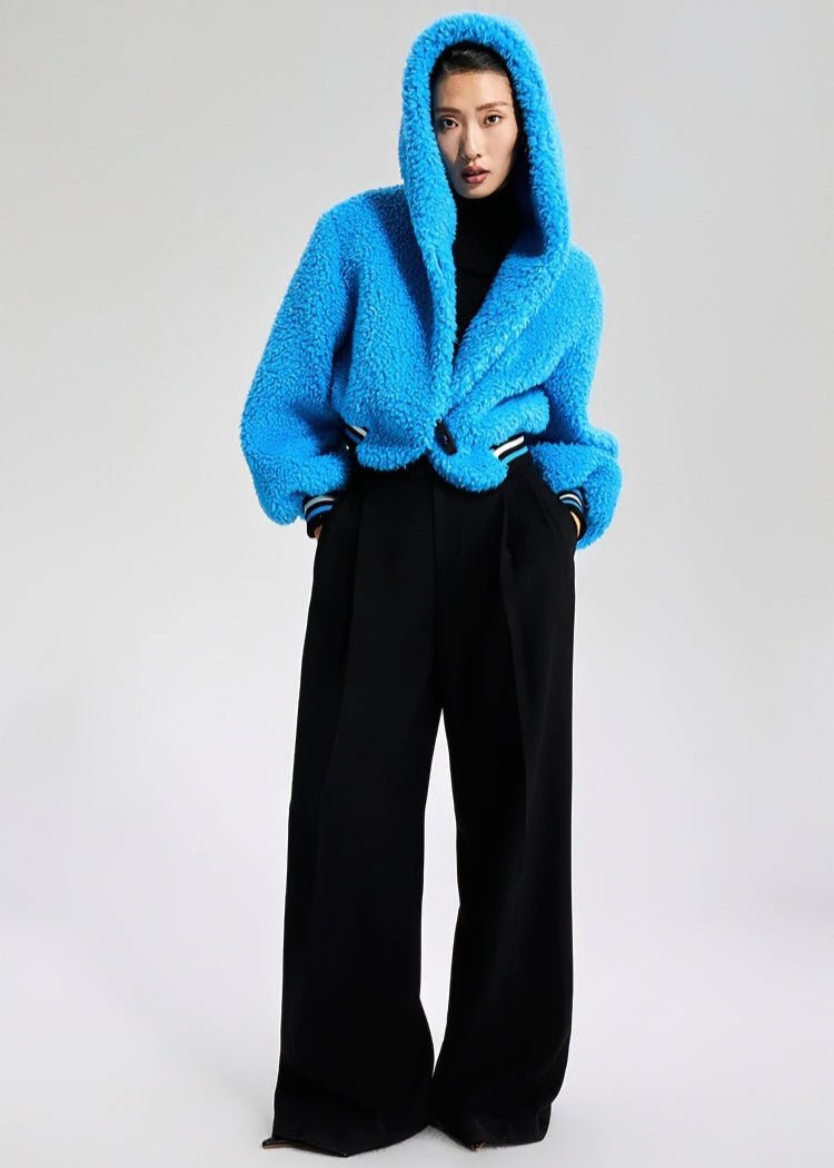 croped faux fuzz coat - Vera Lumina