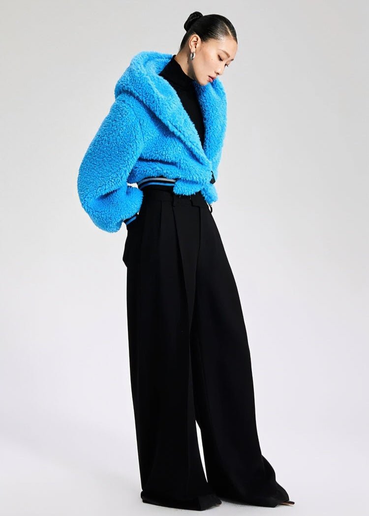 croped faux fuzz coat - Vera Lumina