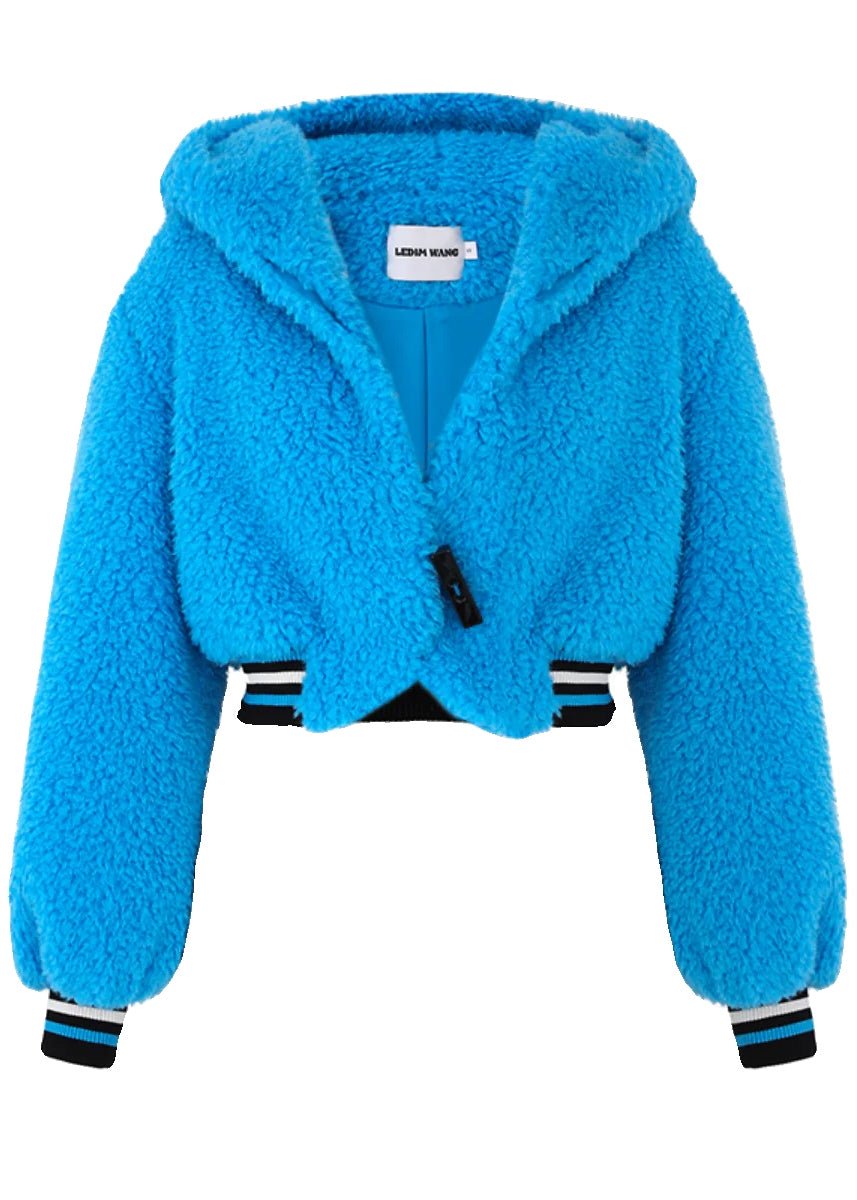 croped faux fuzz coat - Vera Lumina