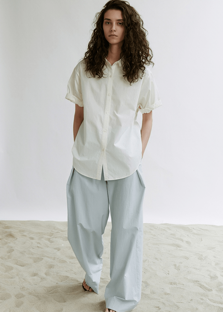 CROSSOVER PLEATED WIDE LEG PANTS - Vera Lumina