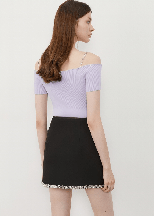 CRYSTAL CHAIN OFF - SHOULDER TOP - Vera Lumina
