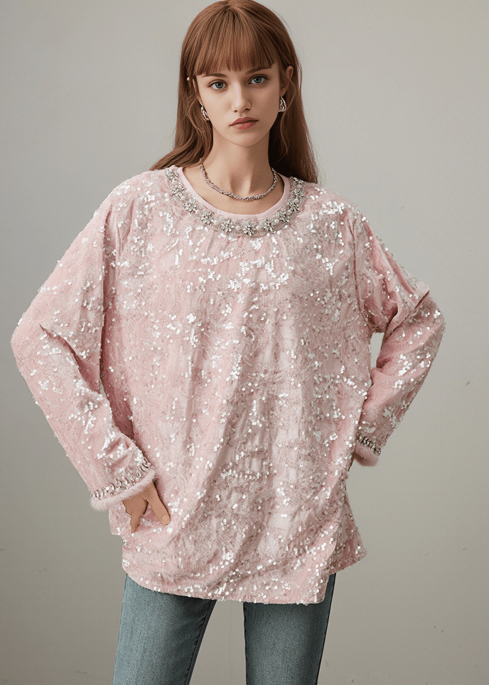 CRYSTAL EMBELLISHED SEQUIN TOP - Vera Lumina
